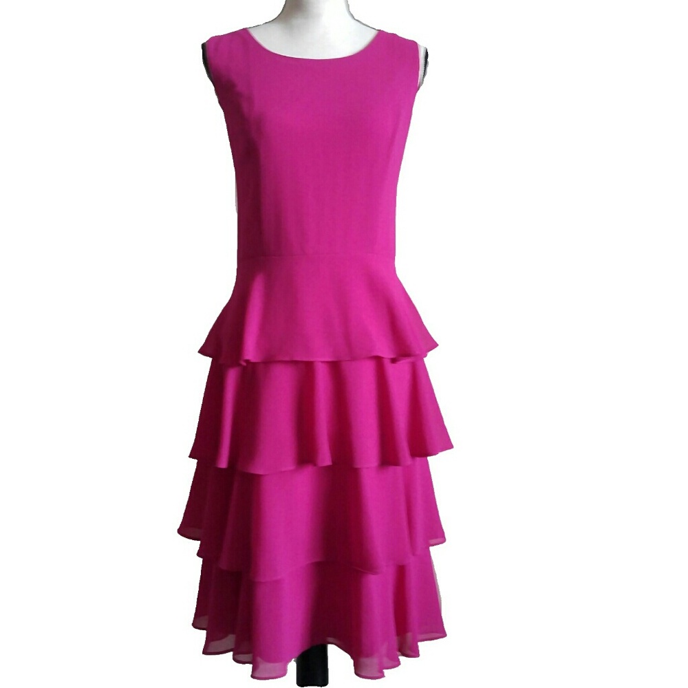 Kari's Korner Fuchsia Tiered Dress